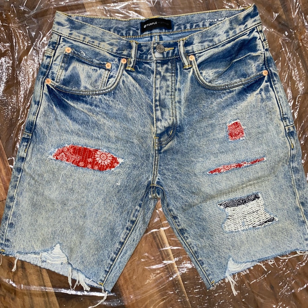 Purple Jeans Shorts